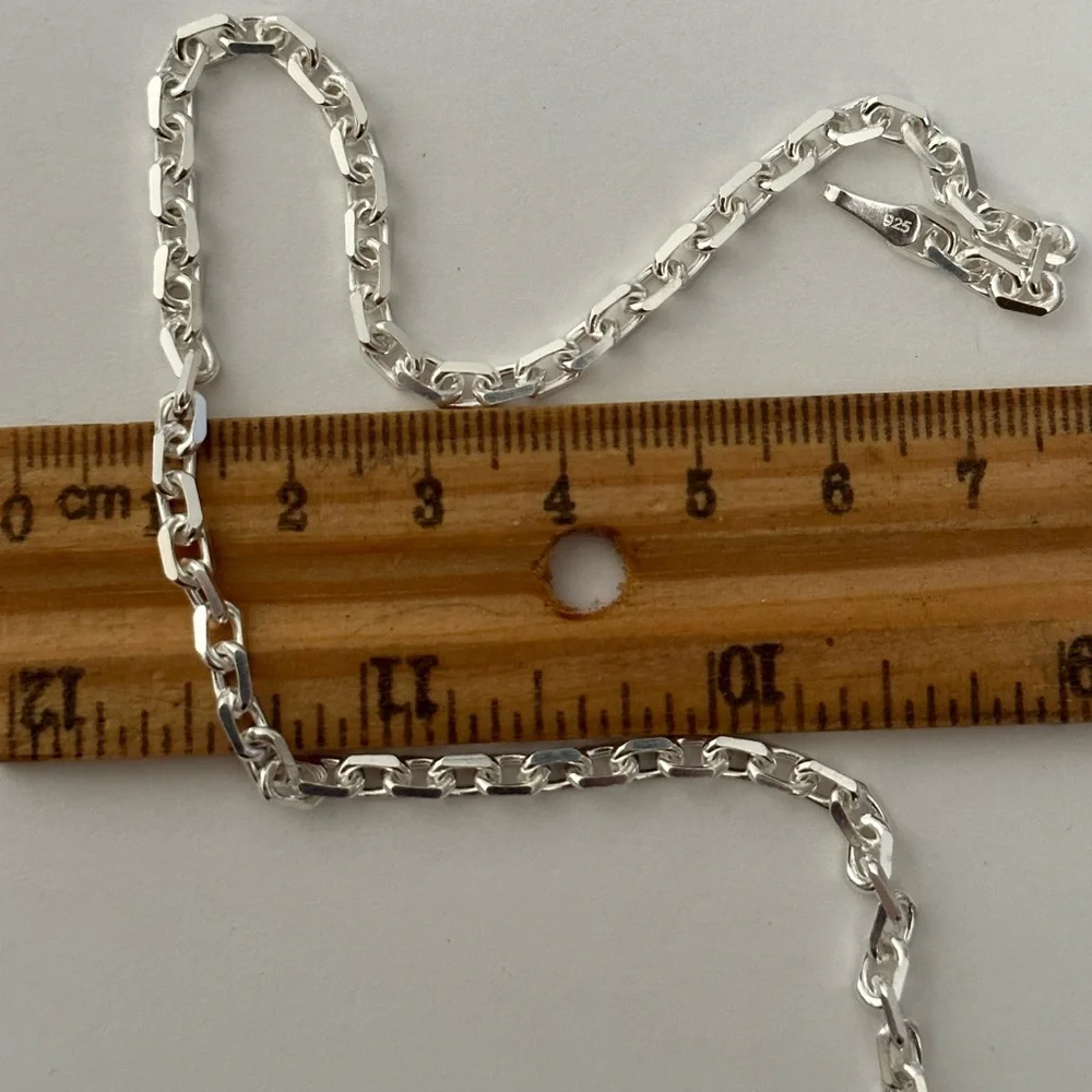925 Silver 4mm 21.75” necklace unisex link chain